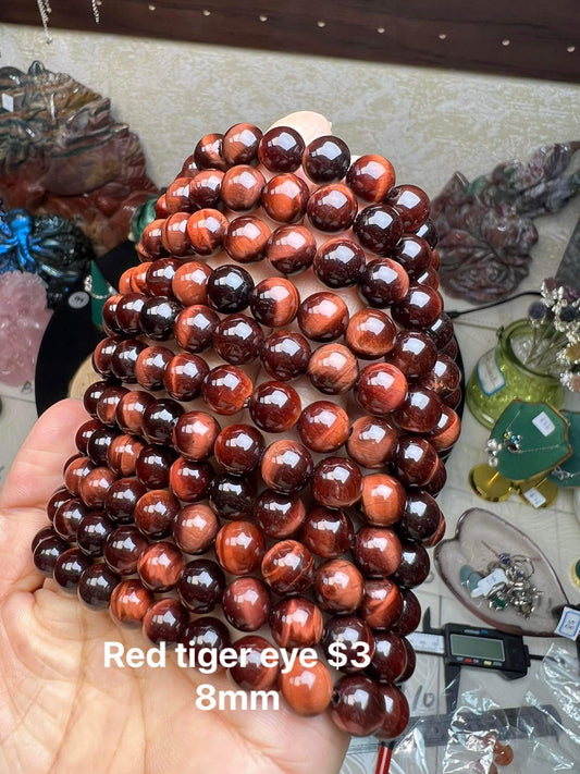 Red tiger eye bracelet size 8mm