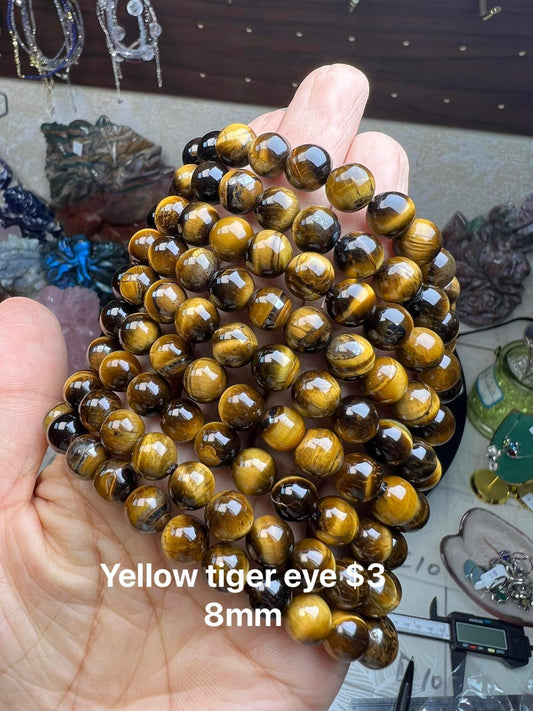 Yellow tiger eye bracelet size 8mm