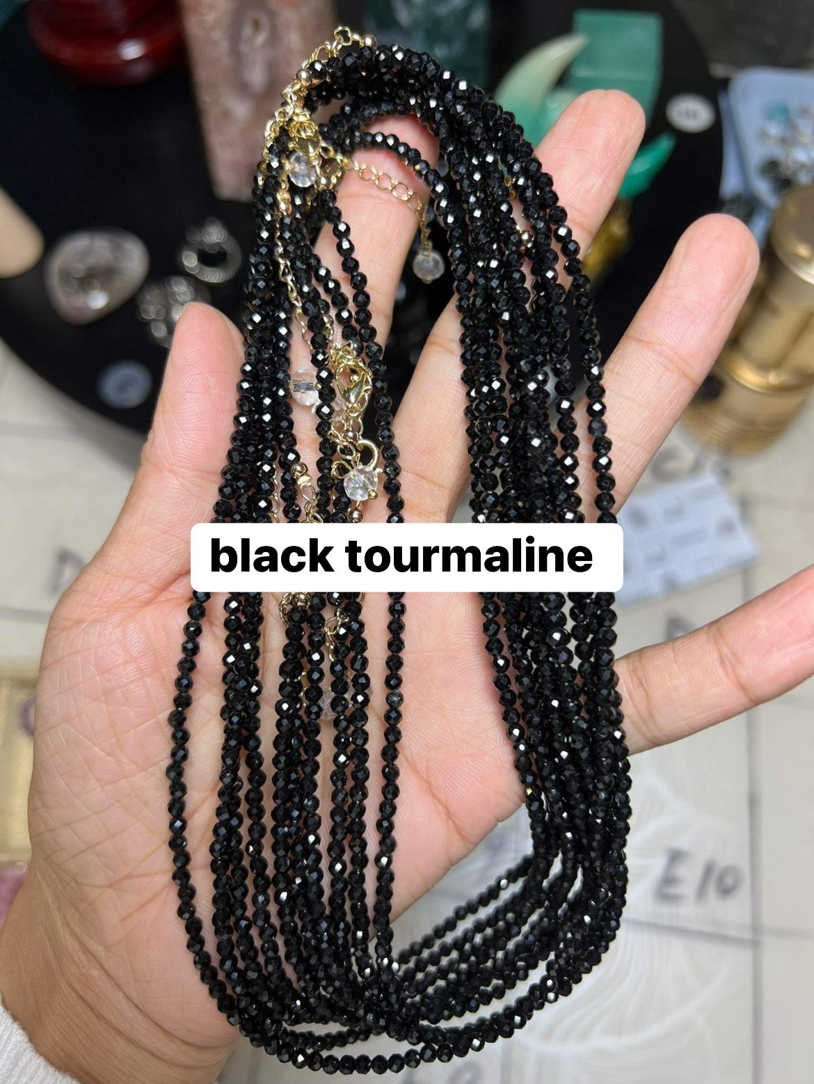 Adjustable necklace /choker necklace black tourmaline