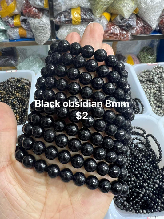 Black obsidian bracelet size 8mm